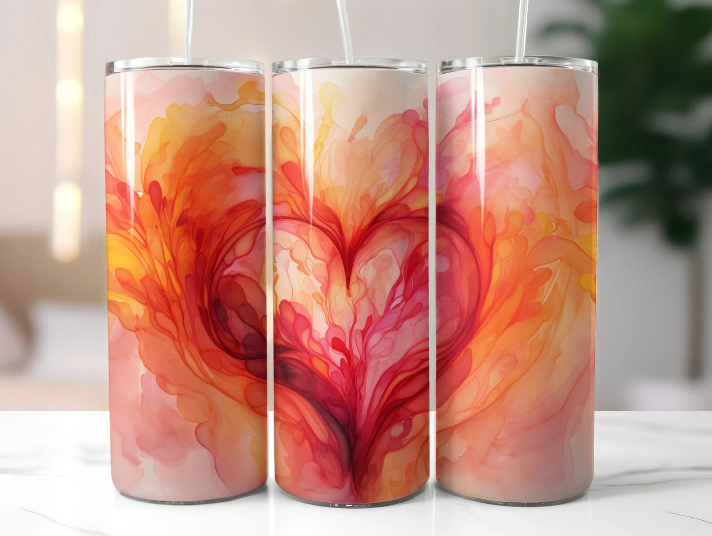 Watercolour Heart Tumbler