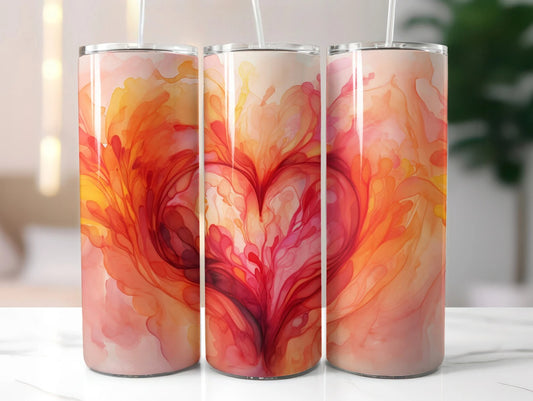 Watercolour Heart Tumbler