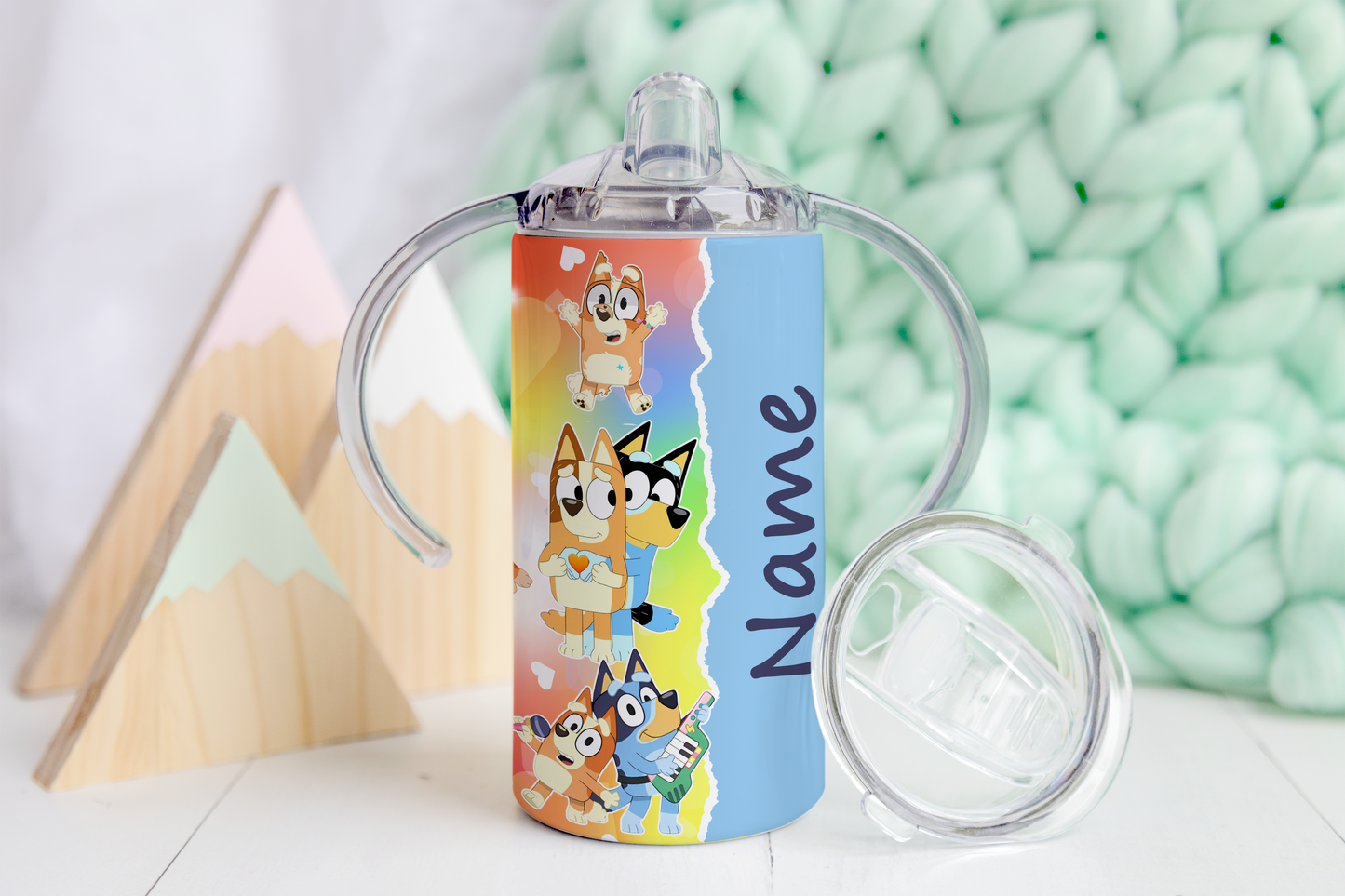 Bluey Personalised Electric Blue Sippy Tumbler