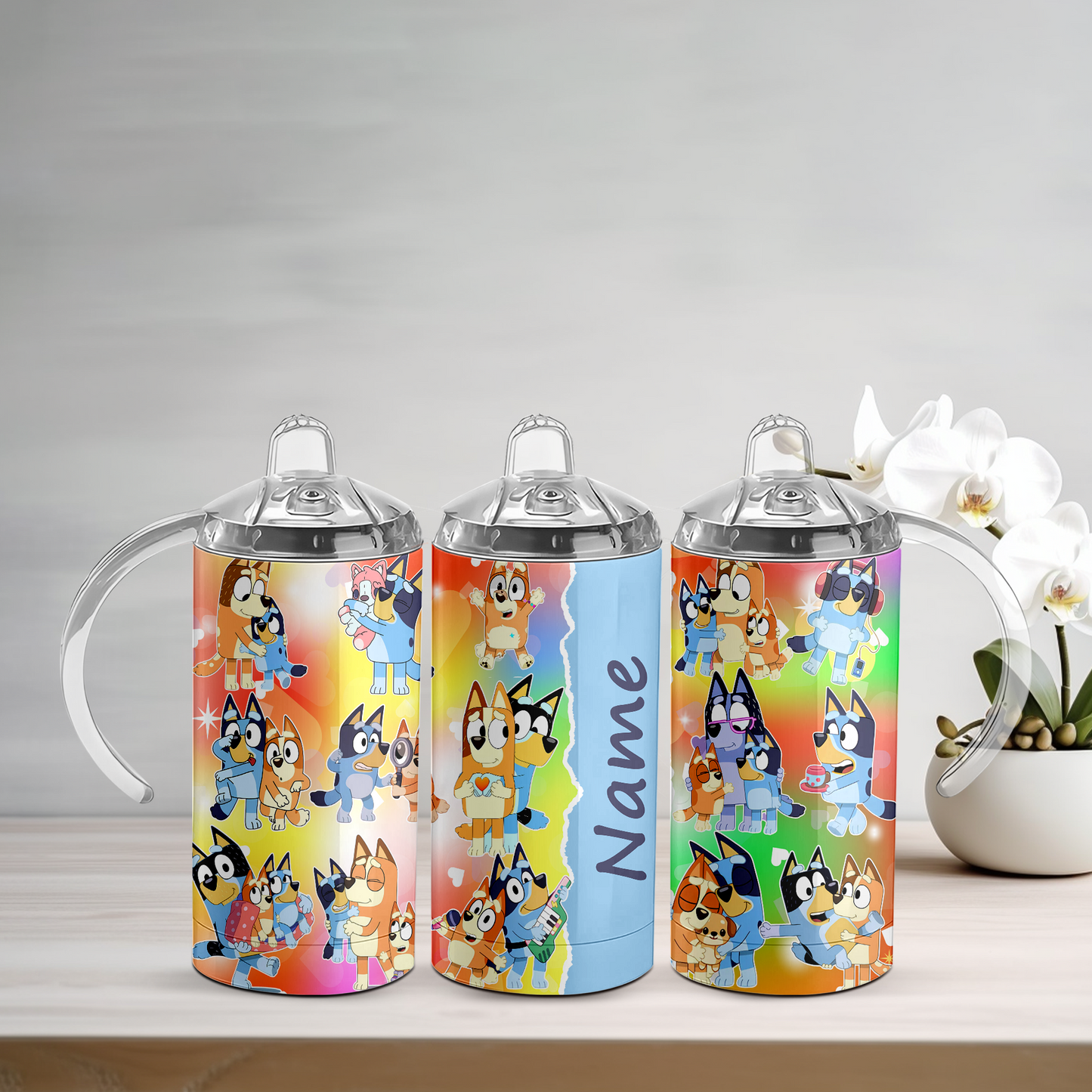 Bluey Personalised Electric Blue Sippy Tumbler