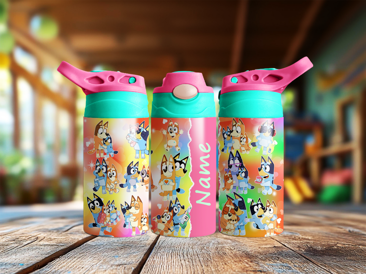 Bluey Personalised Hot Pink Children's Tumbler