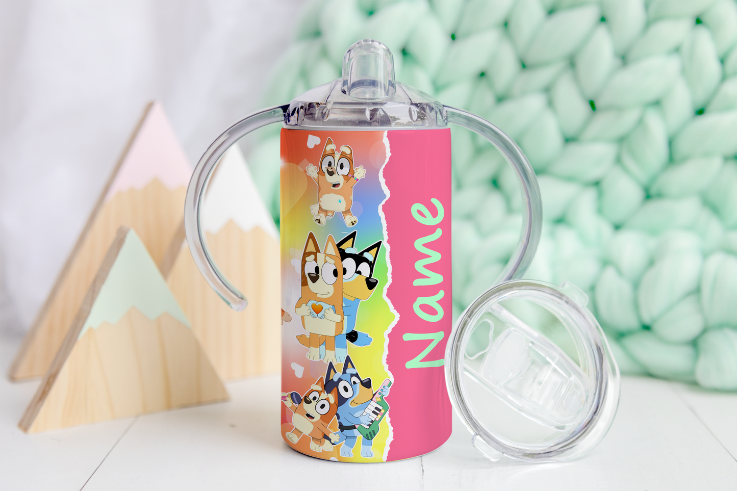 Bluey Personalised Hot Pink Sippy Tumbler