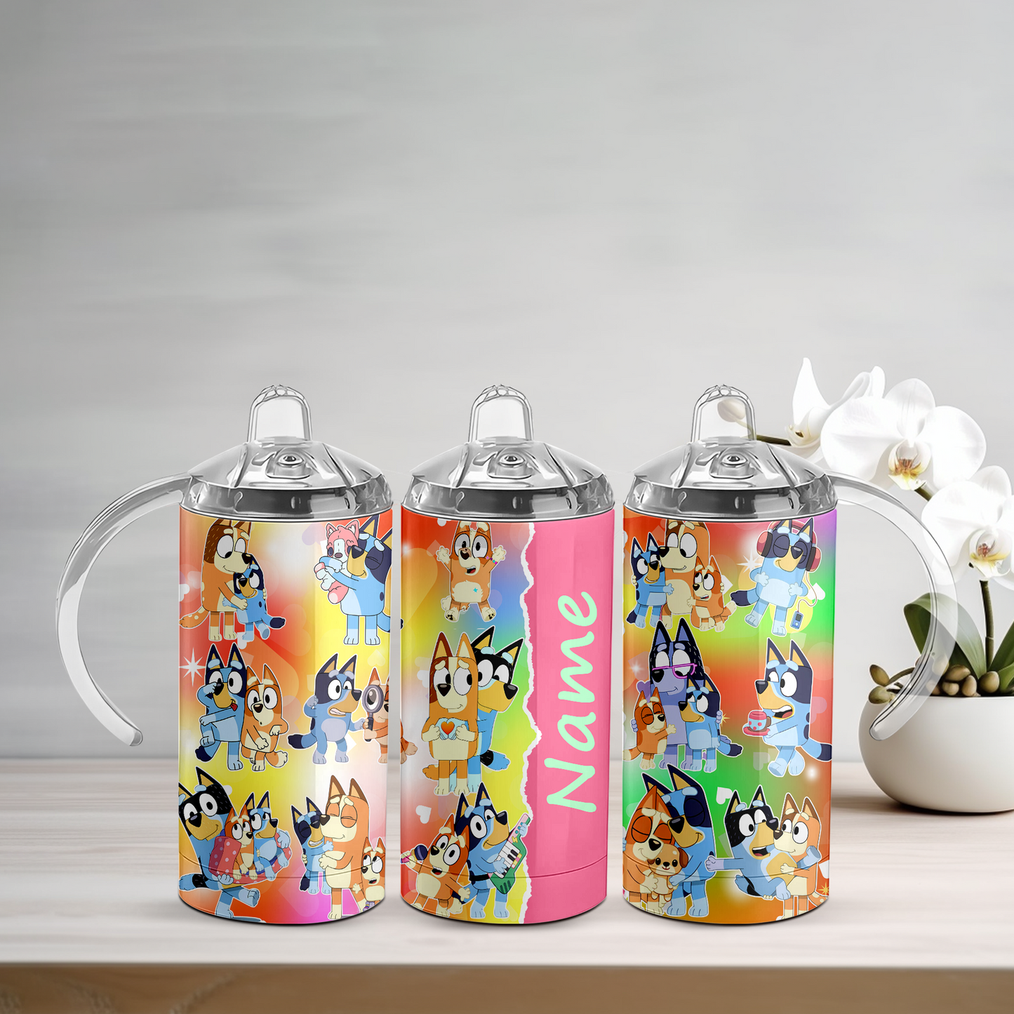 Bluey Personalised Hot Pink Sippy Tumbler