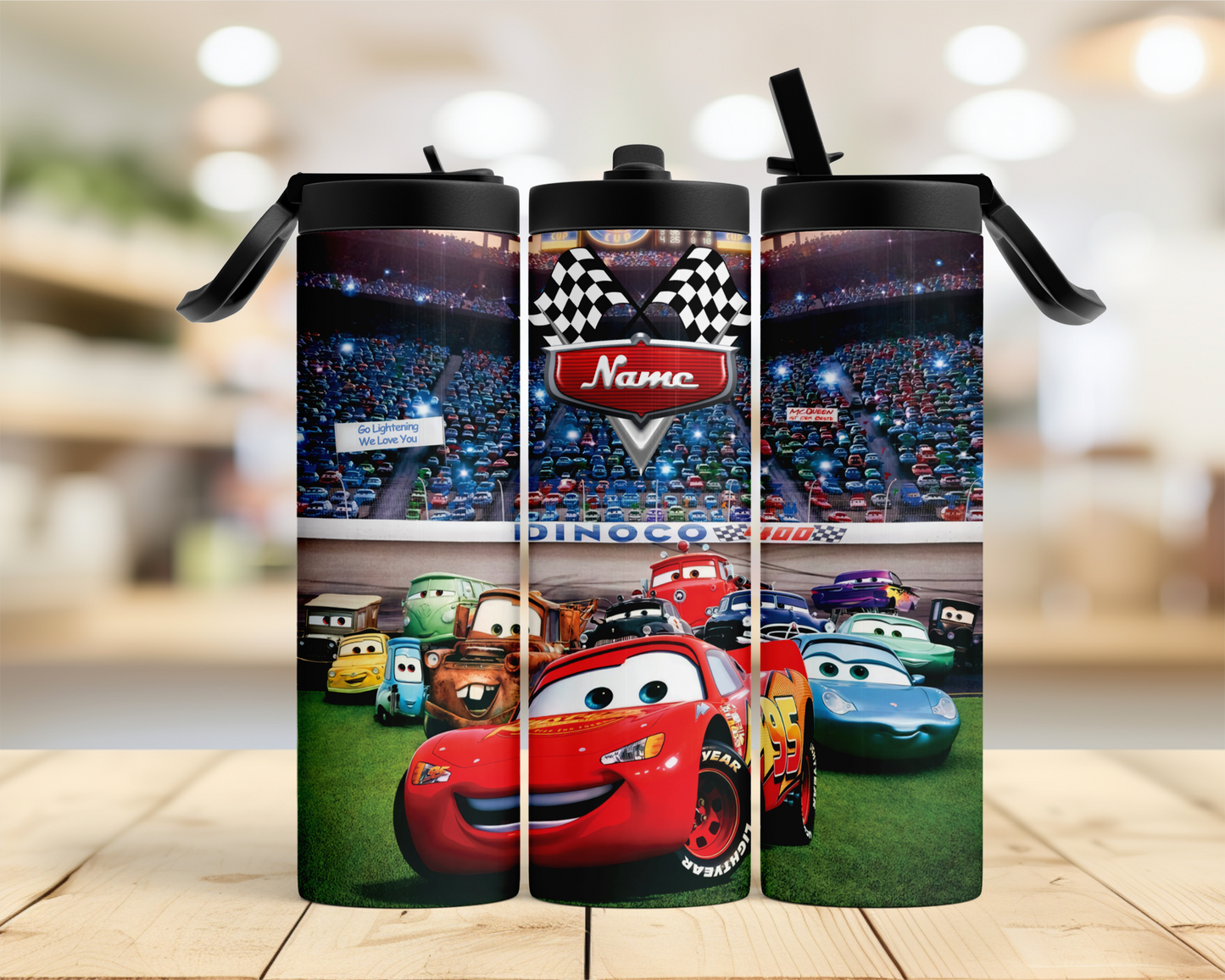 Cars Racing Personalised Sports Tumbler