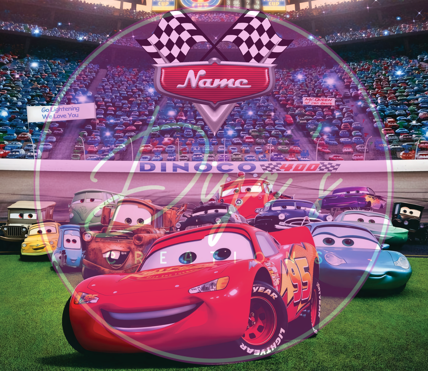 Cars Racing Personalised Sports Tumbler
