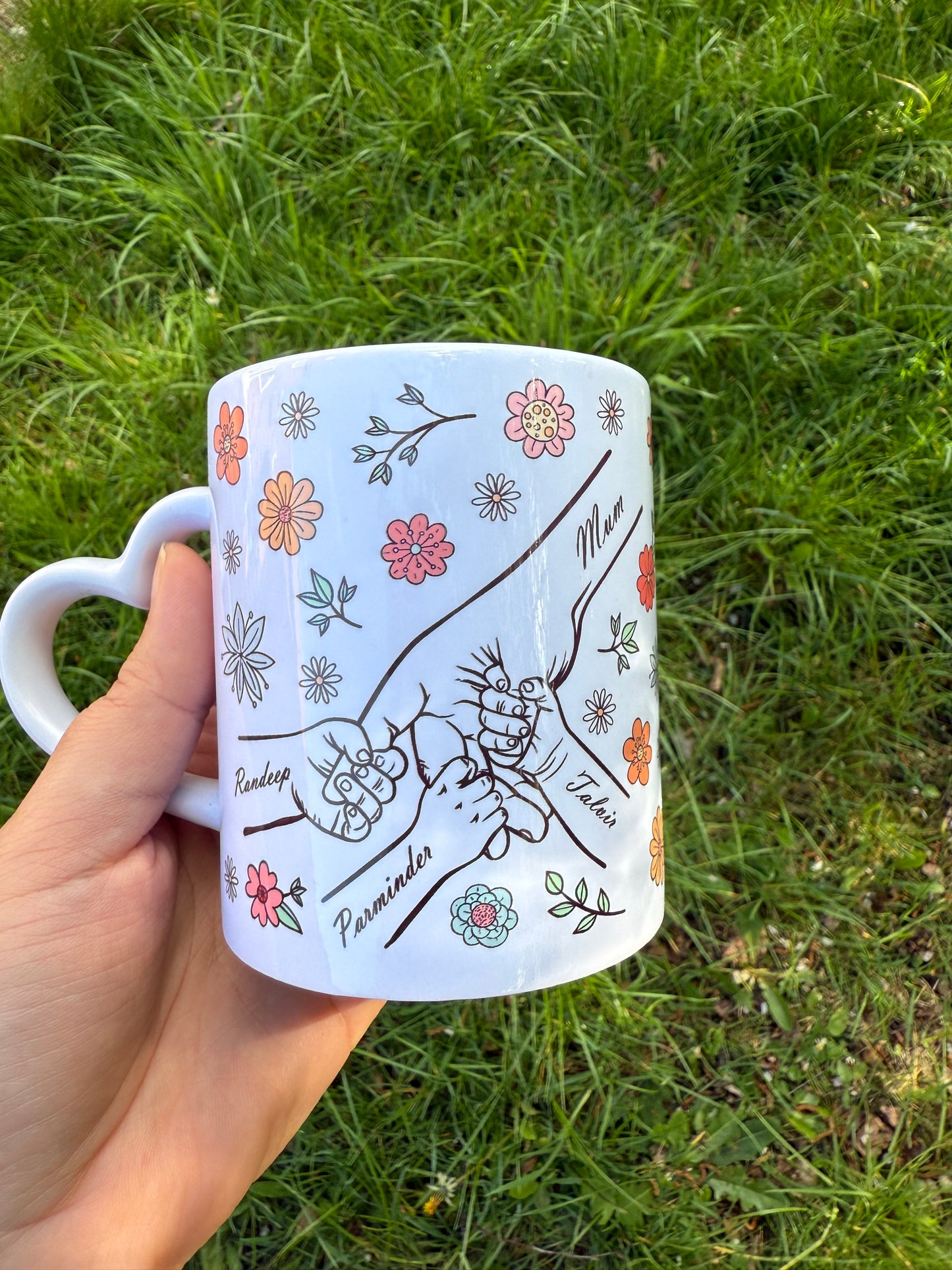 Children Holding Mum's Hand Personalised Mug