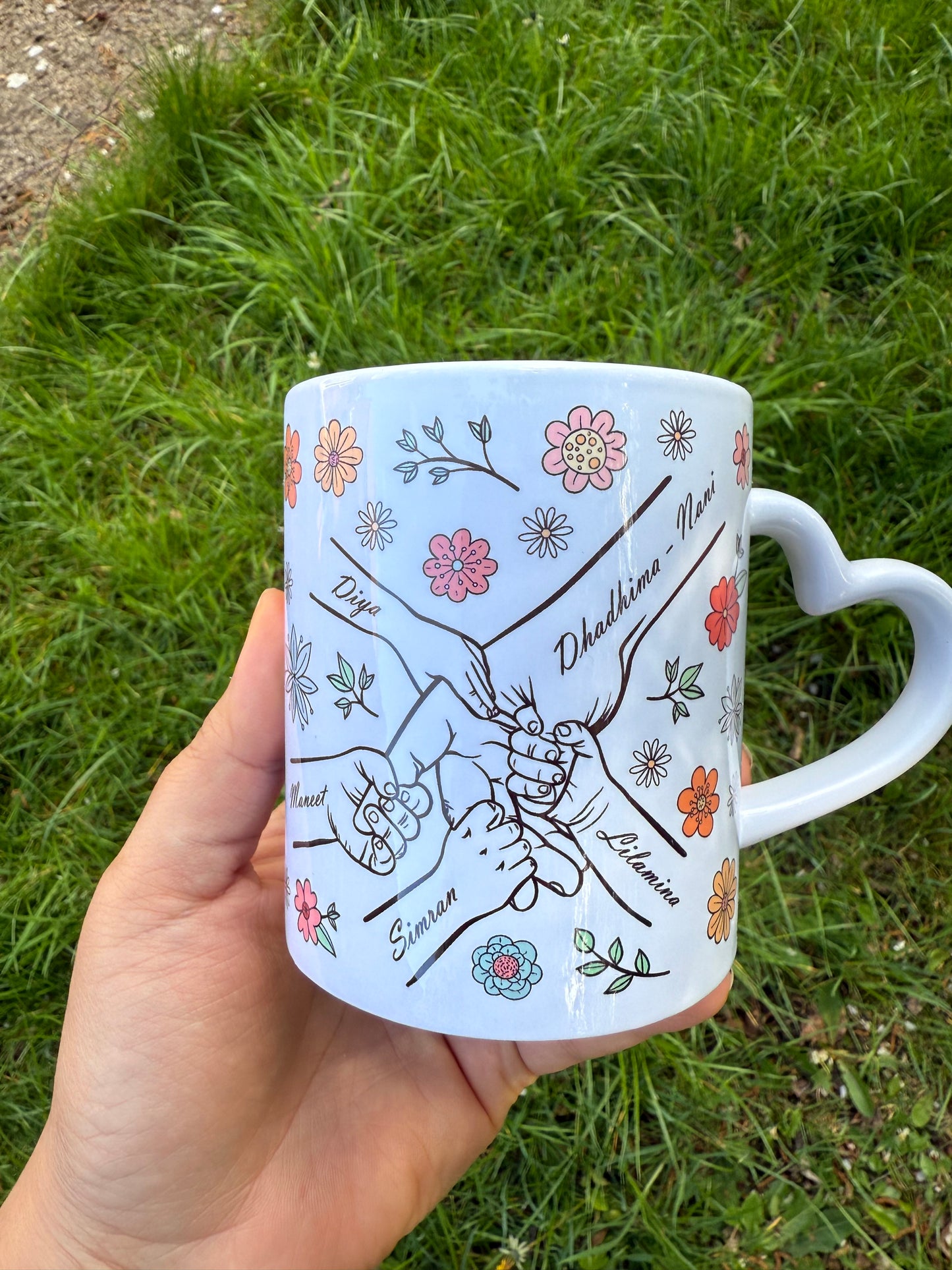 Children Holding Mum's Hand Personalised Mug