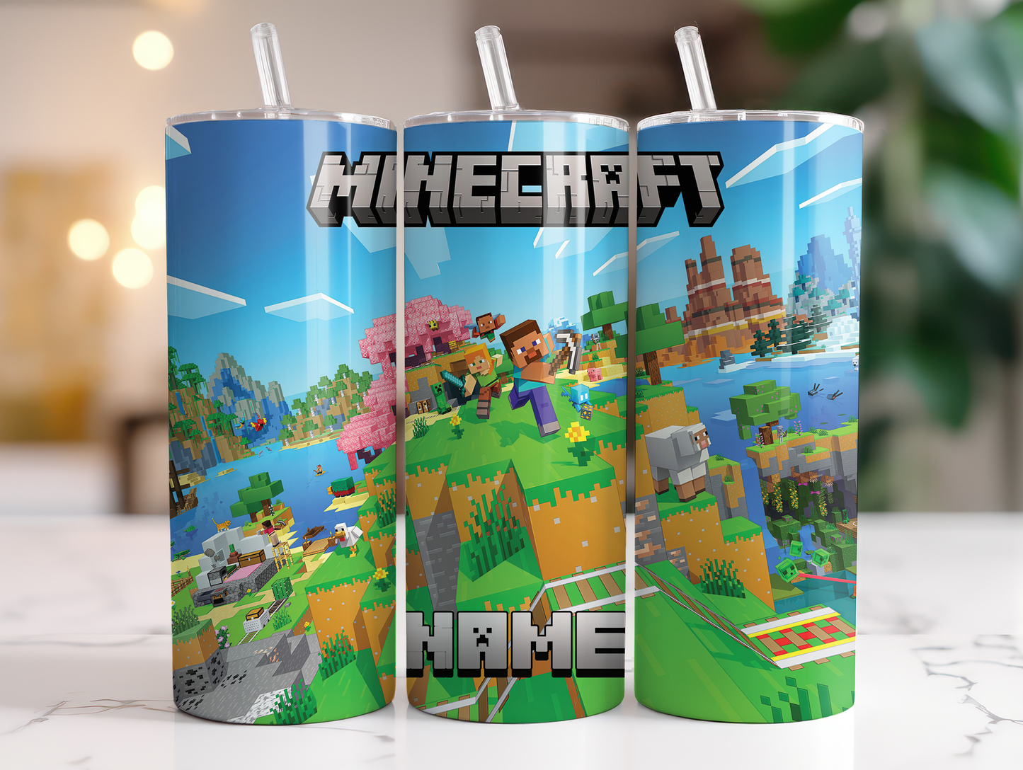 Minecraft 3 Personalised 20oz Tumbler
