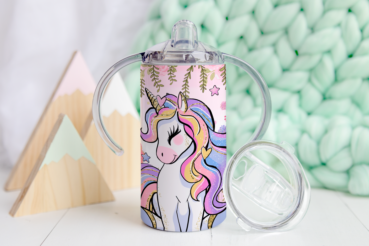 Unicorn Flowers Sippy Tumbler