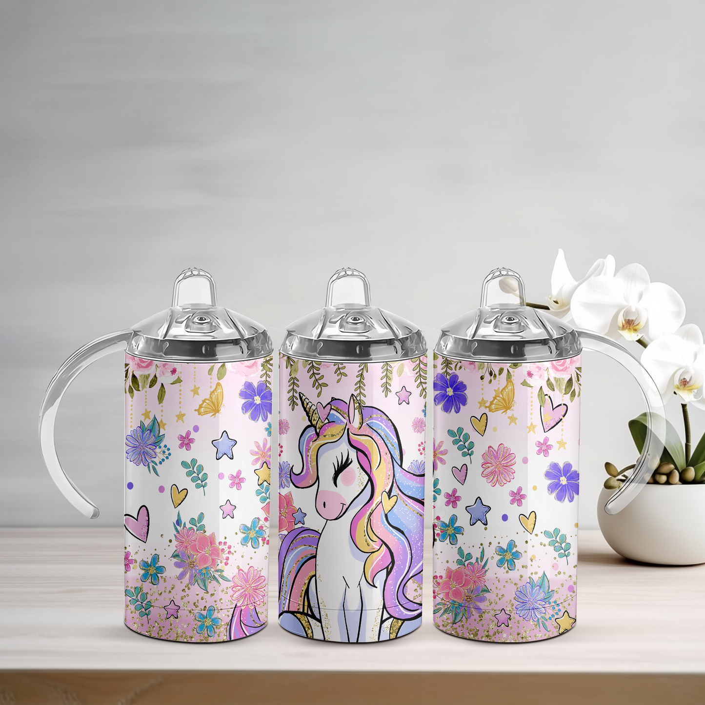 Unicorn Flowers Sippy Tumbler