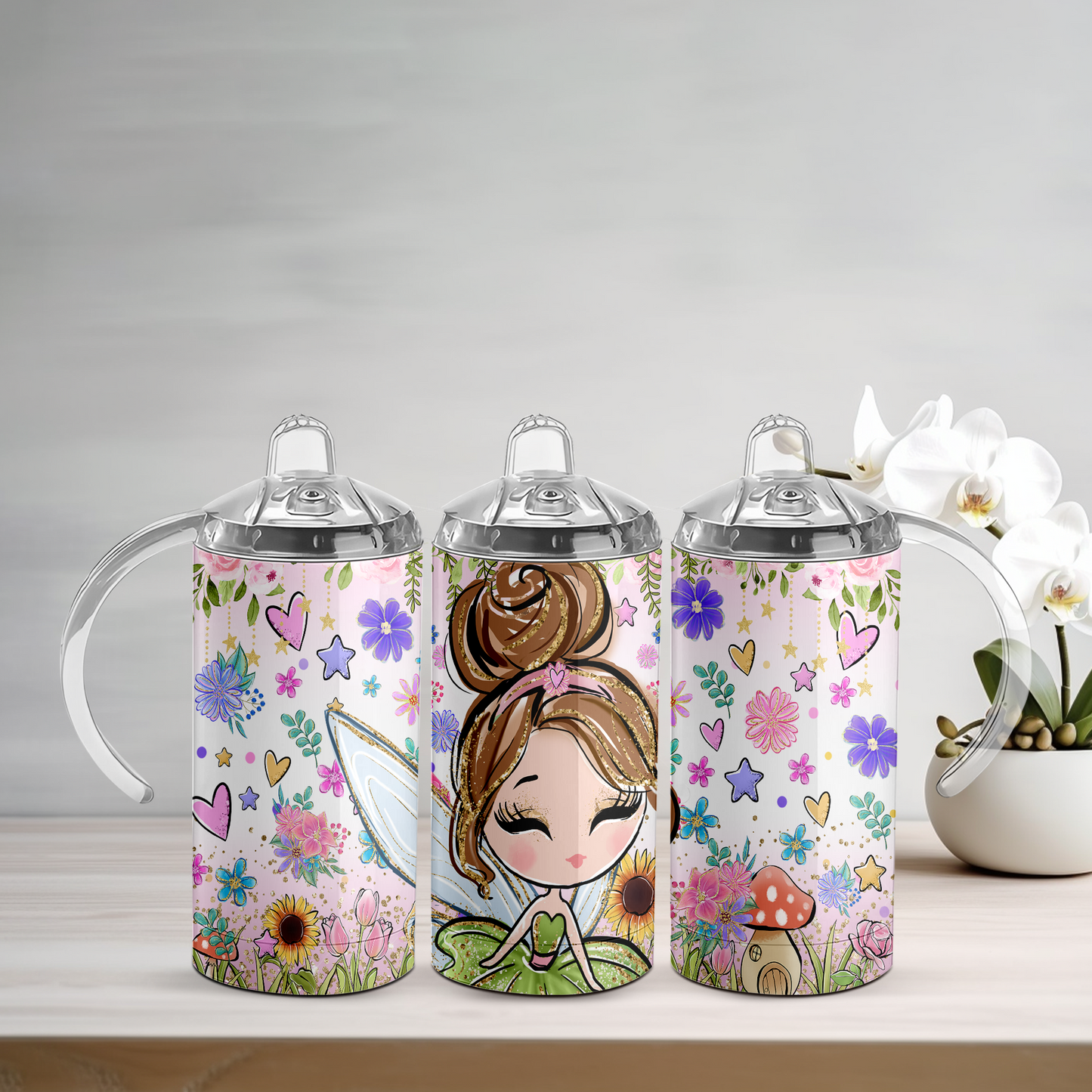 Fairy (Brunette) Sippy Tumbler
