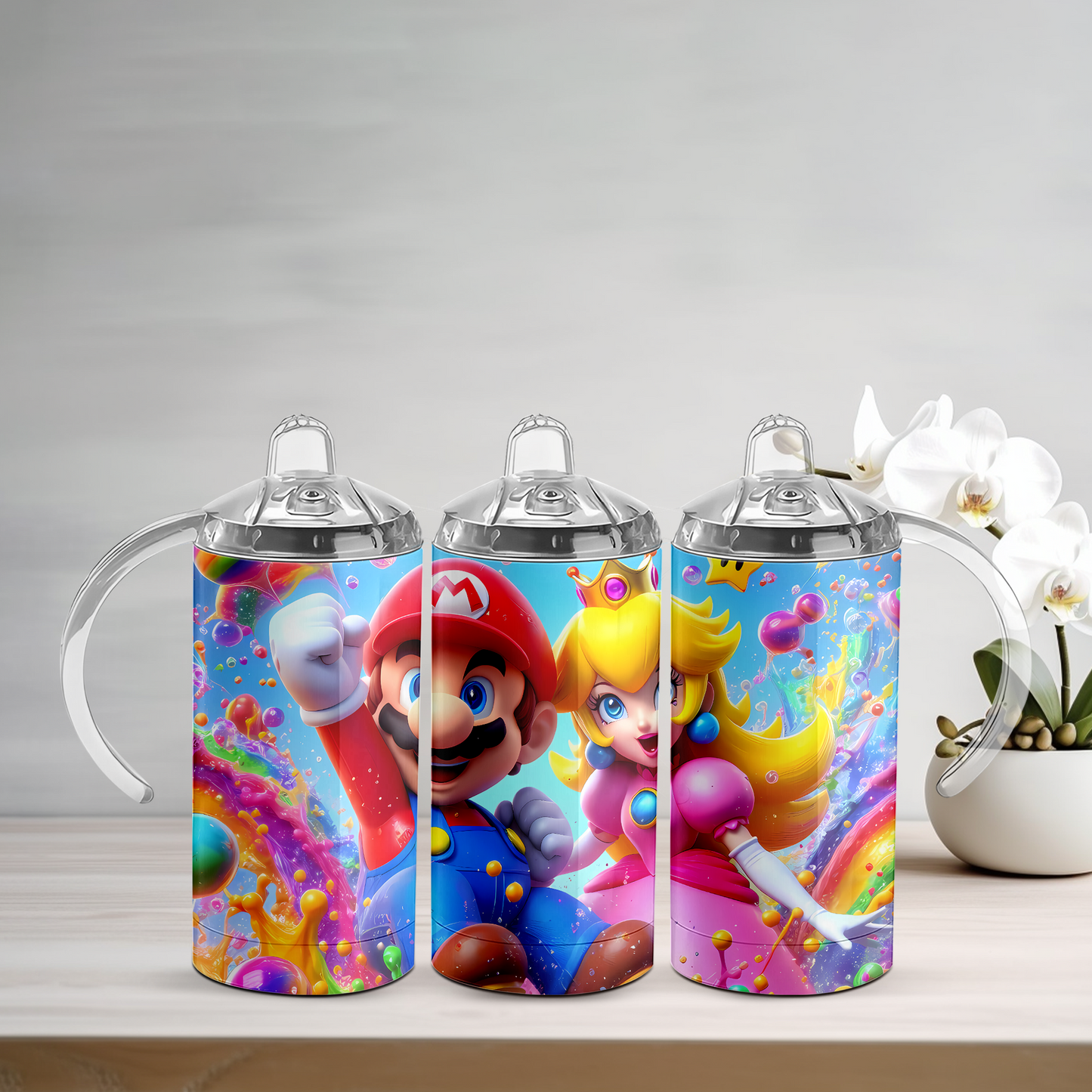 Mario & Peach Sippy Tumbler