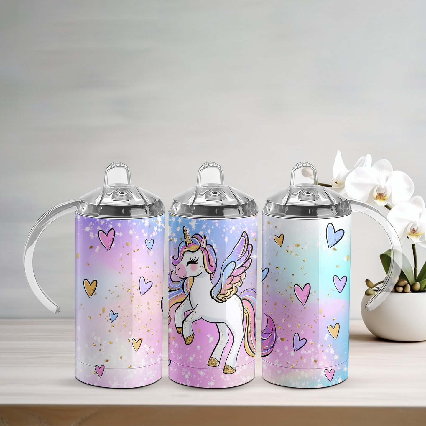 Unicorn Hearts Sippy Tumbler