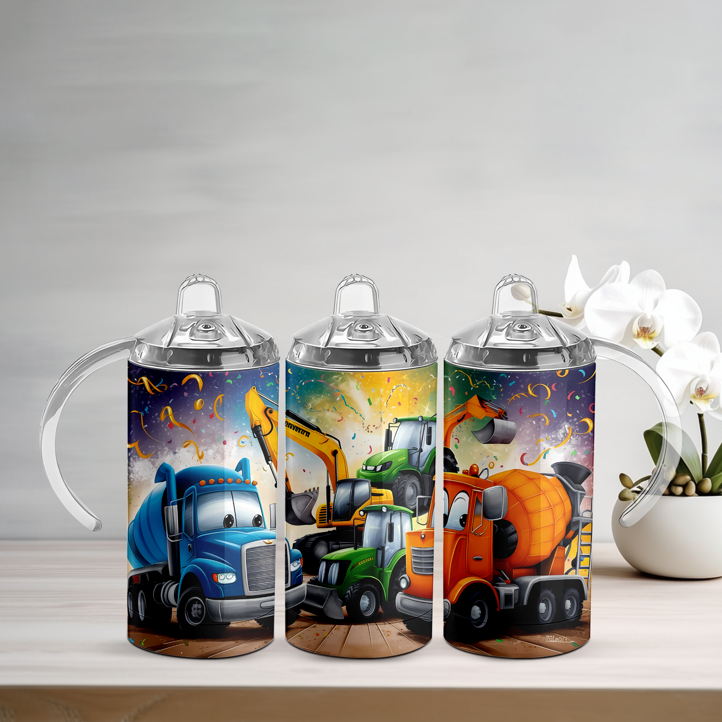 Construction Vehicles Sippy Tumbler