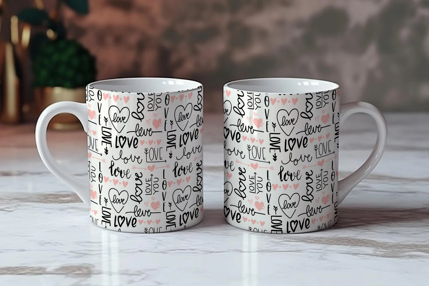 Love - Pink Hearts Mug
