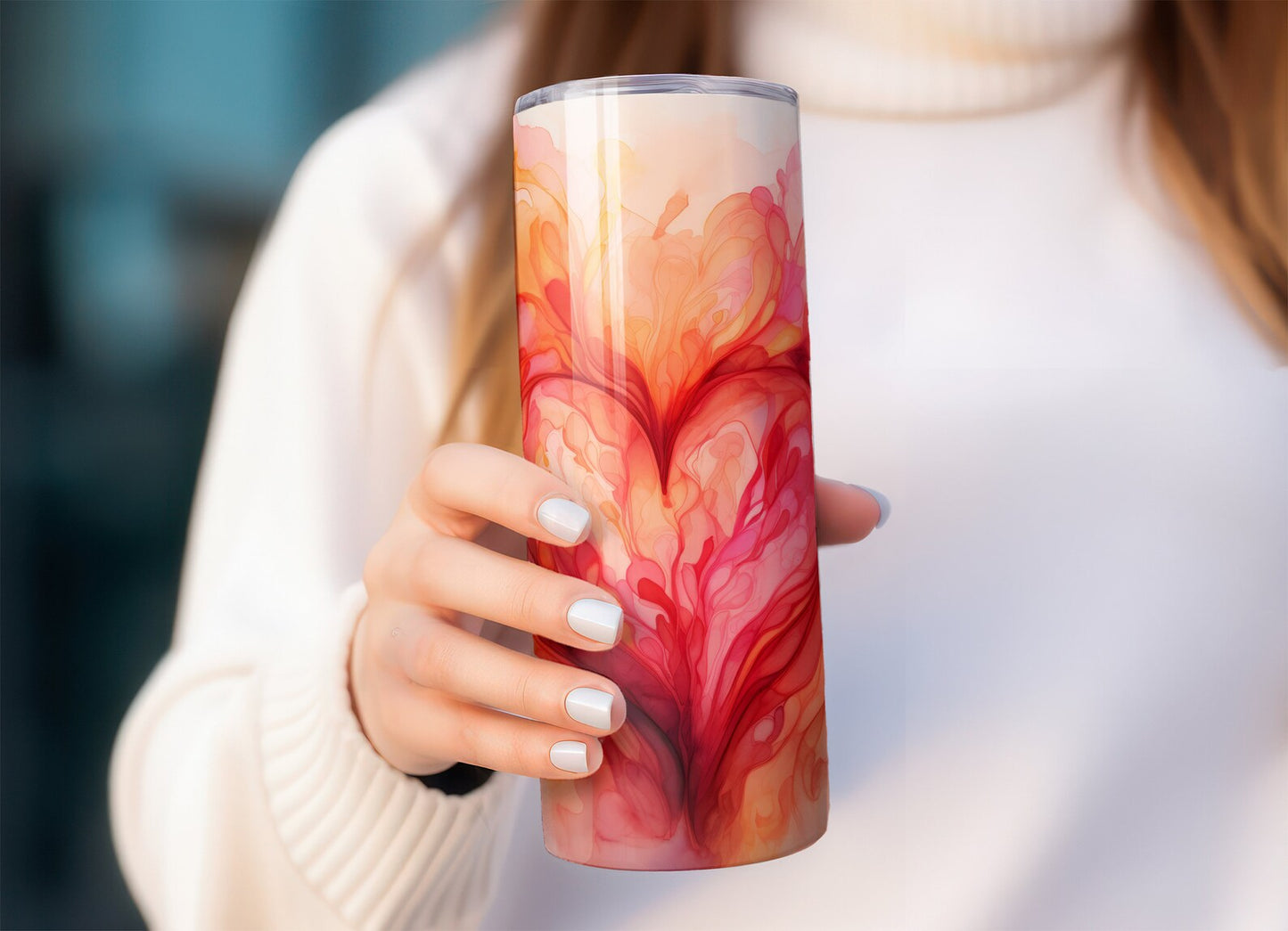 Watercolour Heart Tumbler