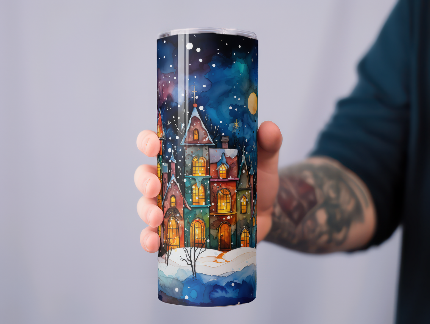 Houses In The Snow Tumbler