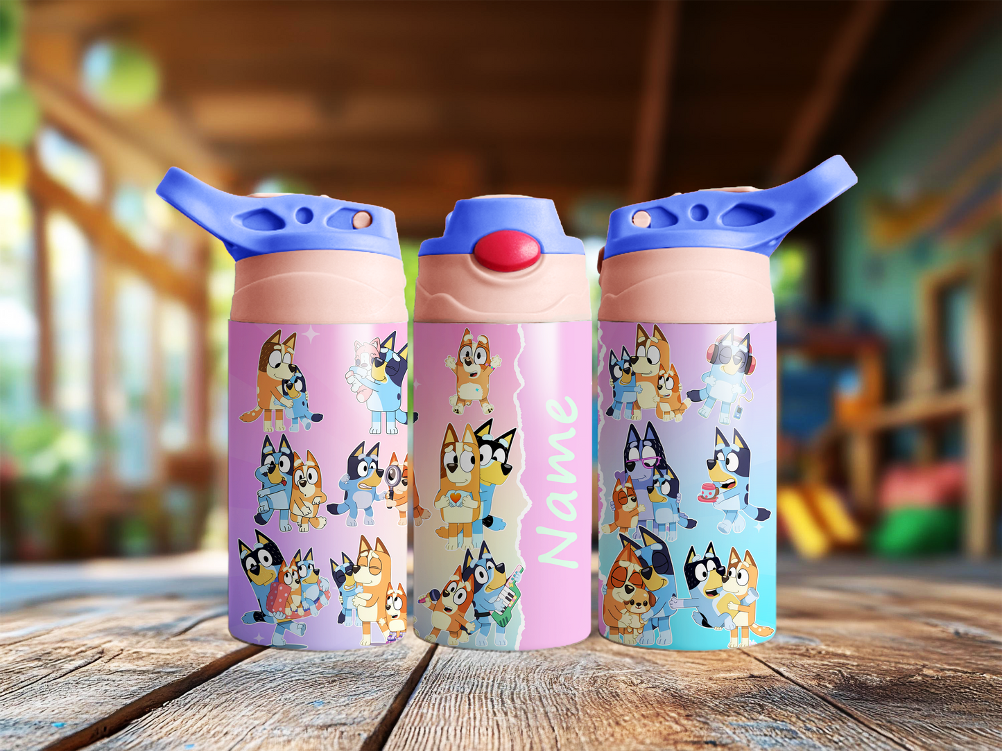 Bluey Personalised Baby Pink Children's Tumbler