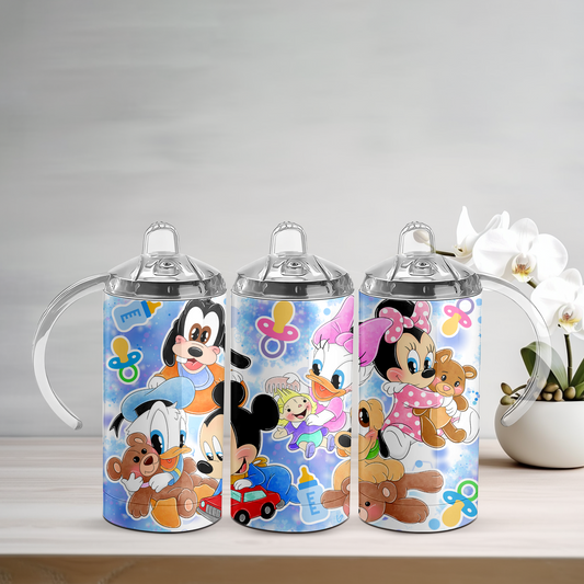 Cartoon Babies Blue Sippy Tumbler