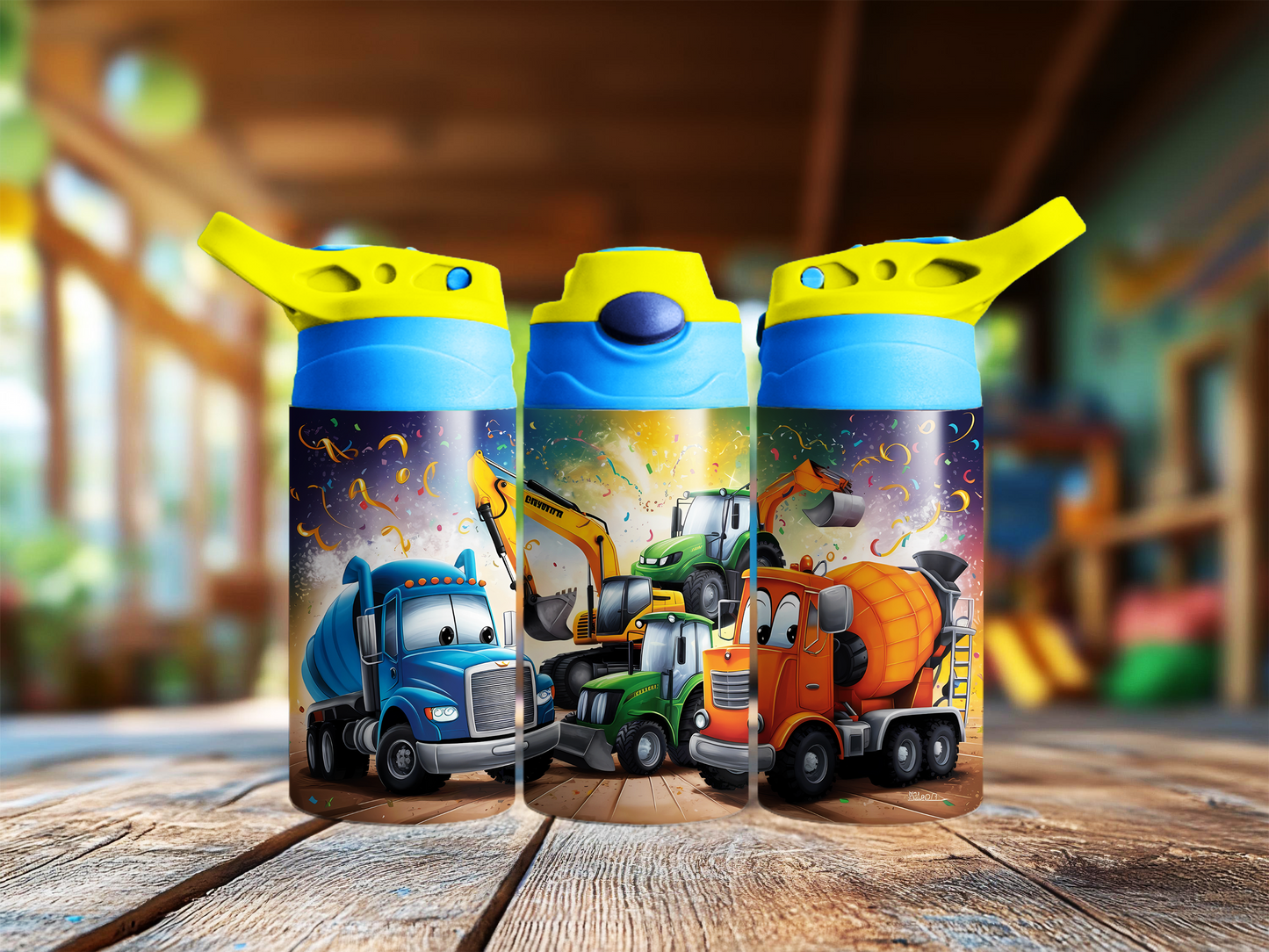 Construction Vehicle Children's Tumbler Description