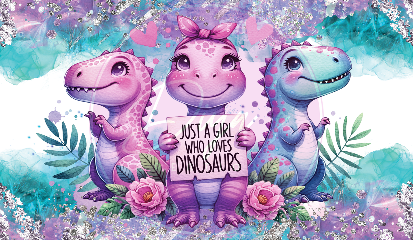 A Girl Who Loves Dinosaurs Children's Tumbler