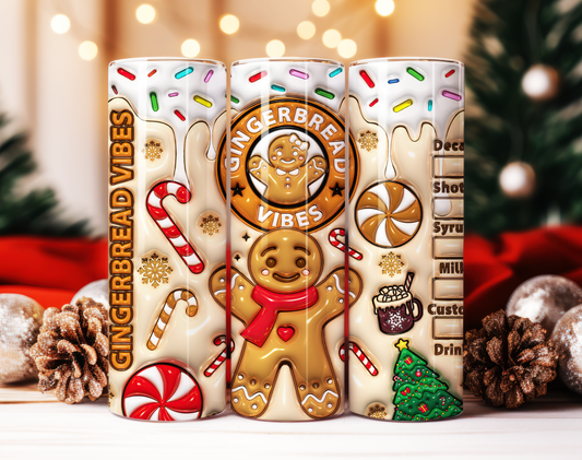 Gingerbread Vibes Christmas Tumbler