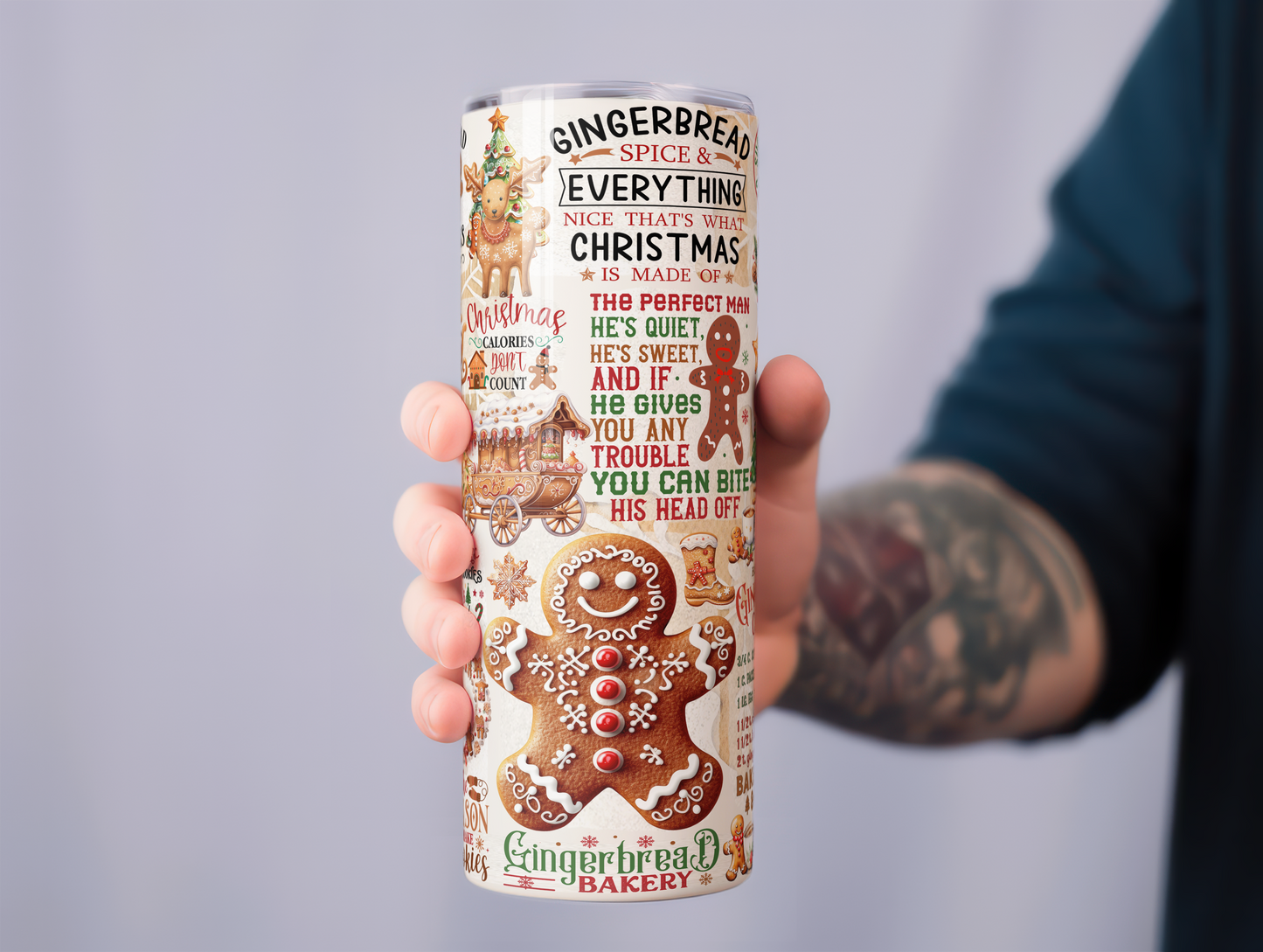 Gingerbread Spice Christmas Tumbler