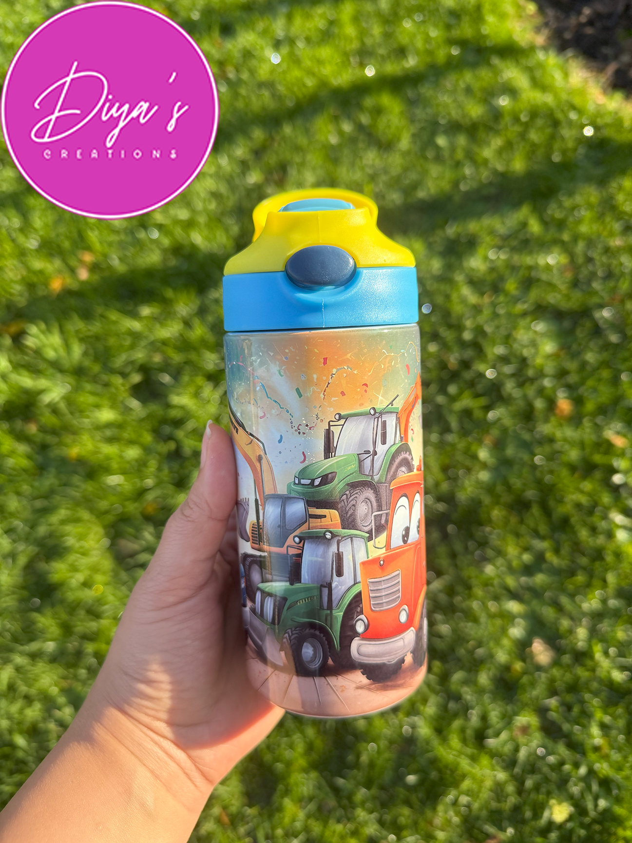 Construction Vehicle Children's Tumbler Description