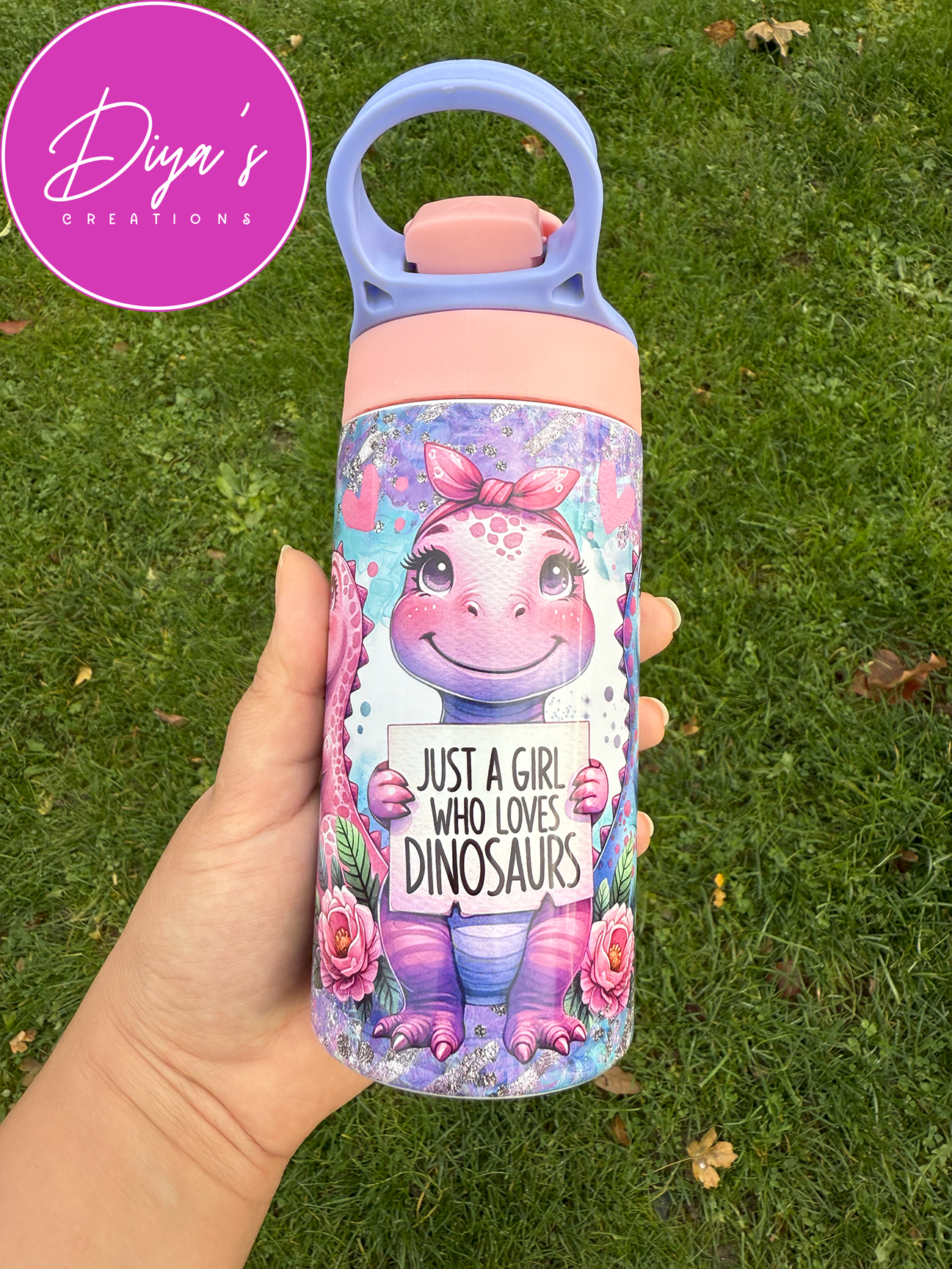 A Girl Who Loves Dinosaurs Children's Tumbler