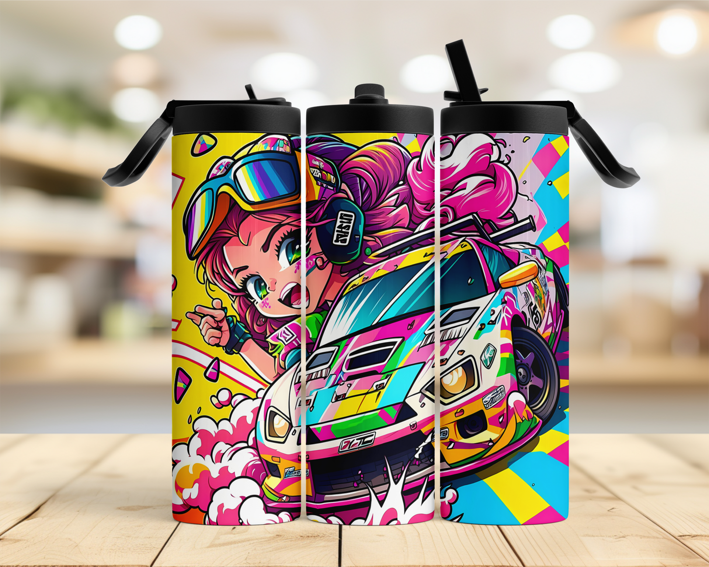 Neon Race Car 20oz Tumbler