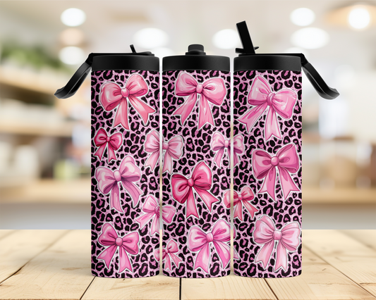 Pink Bow Leopard Skin 20oz Tumbler